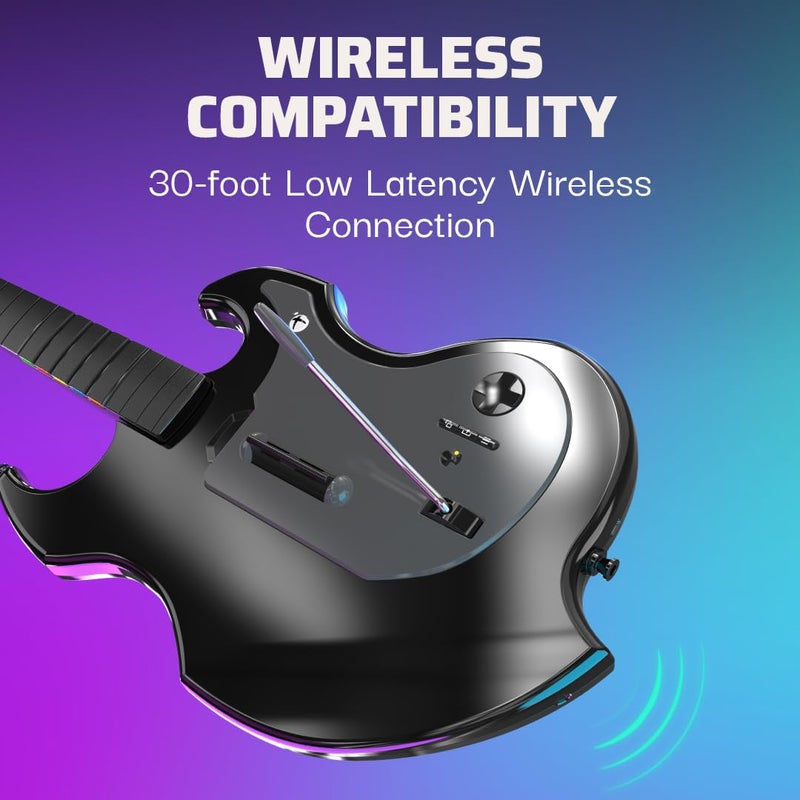 pdp RIFFMASTER Wireless Guitar Controller for Xbox Series X|S, Xbox One, Windows 10/11 PC, Rock Band 4, Fortnite Festival, Audio Jack, Rechargeable Battery, Officially Licensed by Microsoft – Black - Image 3